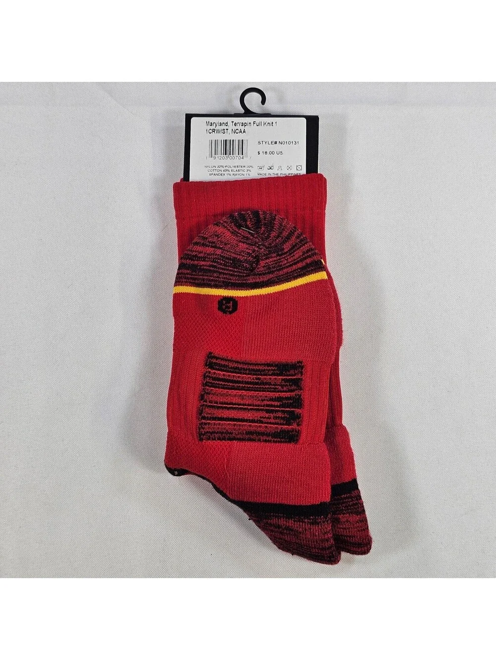 Strideline Maryland Terrapins NCAA Crew Socks Red M/L N010131 Maryland Terps